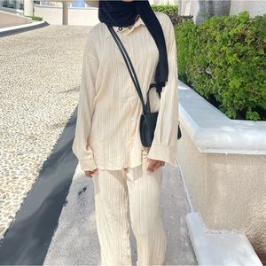 Drop Shoulder Shirt and Pants SHEIN